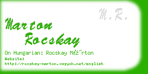 marton rocskay business card